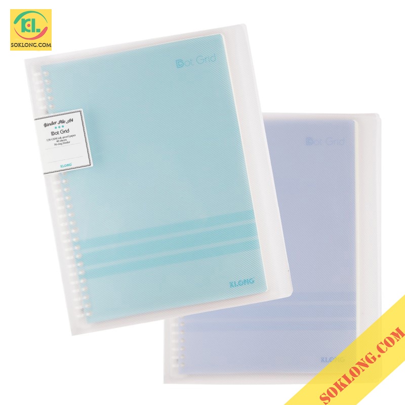 Sổ Binder còng nhựa A4 30 chấu - 40 tờ Dot grid chấm tròn, File nhựa kẹp còng  Klong MS 555