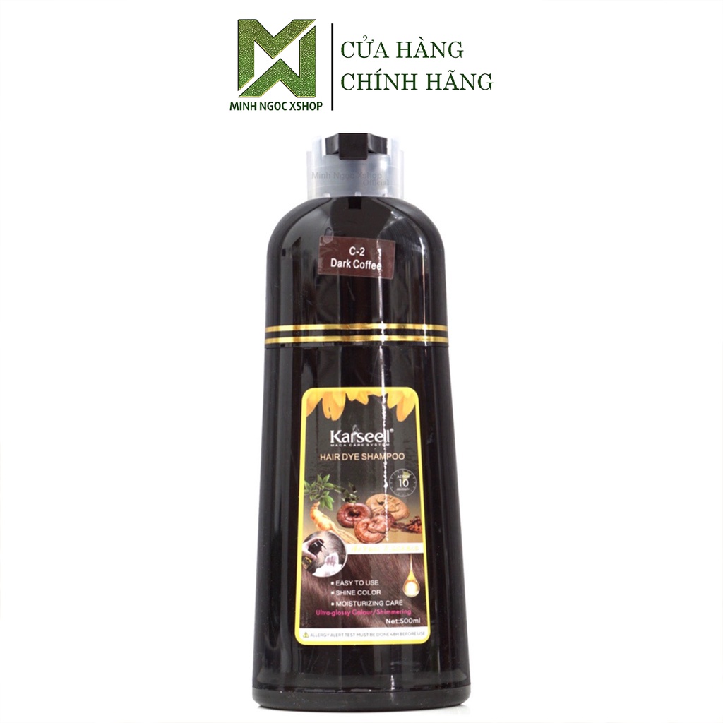 Dầu gội phủ bạc nhuộm tóc nâu Karseell Hair Dye Shampoo 500ml