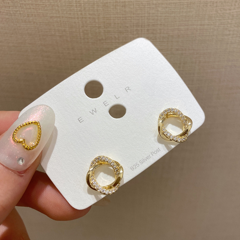 Khuyên tai bạc 925 đính đá thời trang thanh lịch dành cho nữ