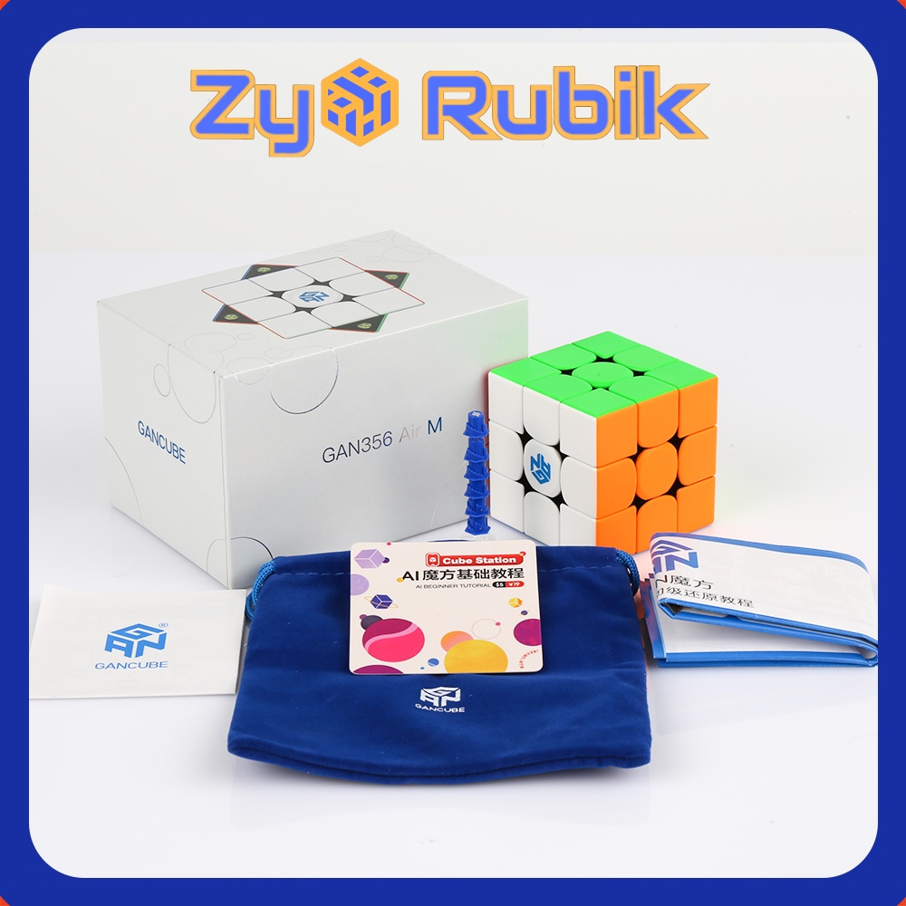 Rubik 3x3x3 Gan356 AIR M flagship 2020 Stickerless / Đen (Hãng Mod Nam Châm) - ZyO Rubik