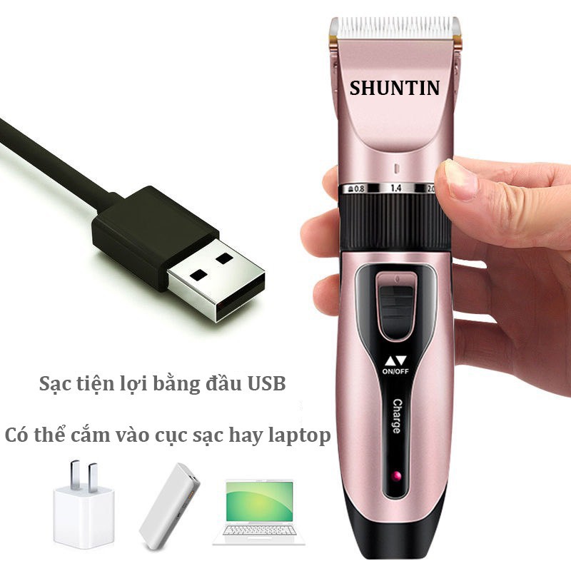 Tông đơ cắt cắt tăng đơ cắt tóc cho bé và gia đình chuyên nghiệp không dây sạc pin tiện dụng