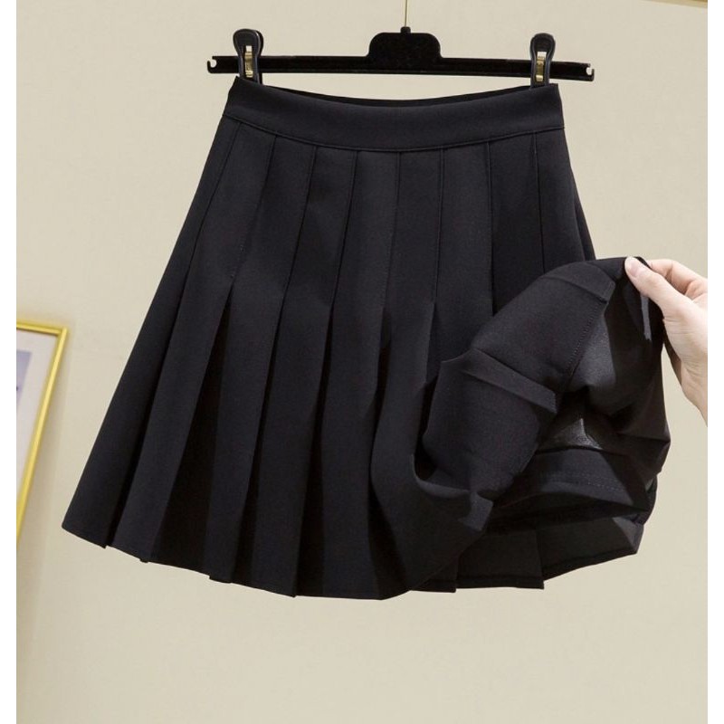 Chân váy xếp ly quốc dân dáng ngắn hai màu đen trắng | BigBuy360 - bigbuy360.vn