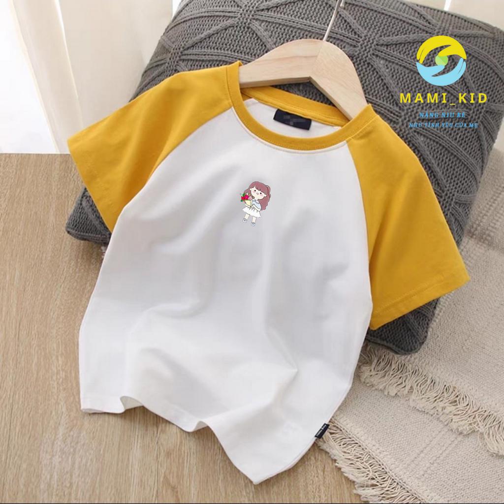 Áo Phông Cho Bé Gái Hình cô gái, Áo Thun Bé Gái chất Cotton 100% thấm mồ hôi