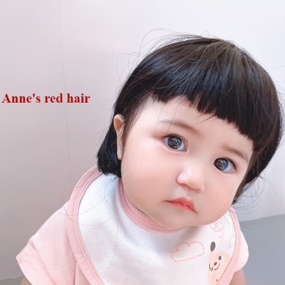 Bộ tóc giả xoăn ngắn kèm mũ đội đầu cho bé