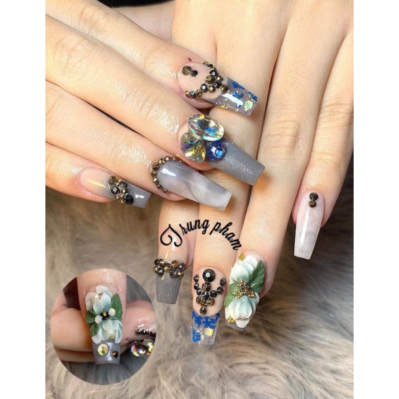Bột Nail Set 24 hũ bột 10gram chuyên đắp hoa bột nail.