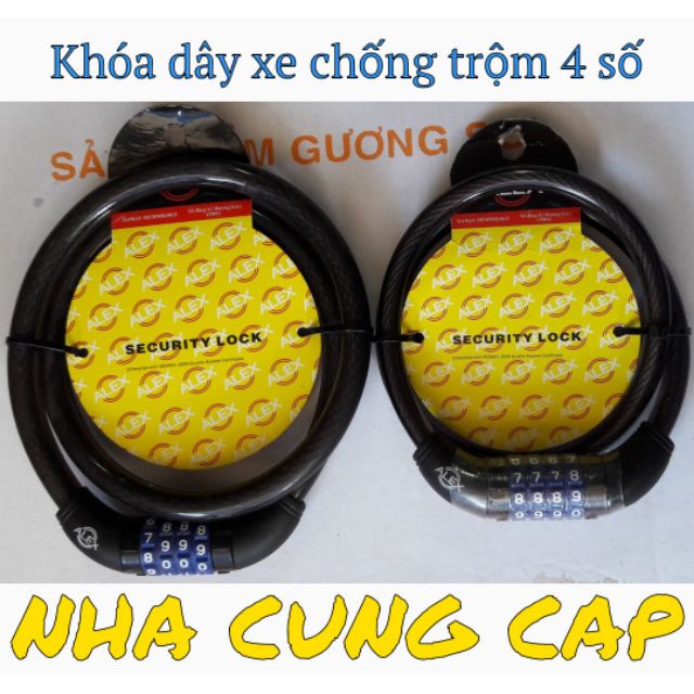 (GIÁ HỦY DIỆT) KHÓA DÂY XE CHỐNG TRỘM 4 SỐ