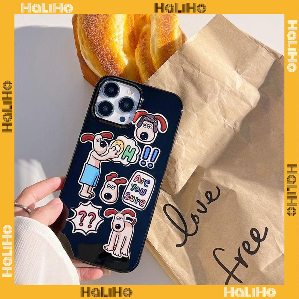 iPhone Case Silicone Soft Case Black Glossy Candy Case Shockproof Protection Camera Cartoon Cute Dog Compatible For iPhone 11 Pro Max 13 Pro Max 12 Pro Max 7Plus xr XS Max
