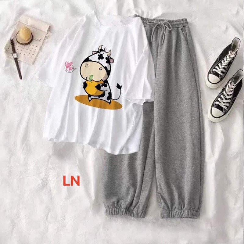 Sét áo in bò đủ kiểu +quần bom LN11