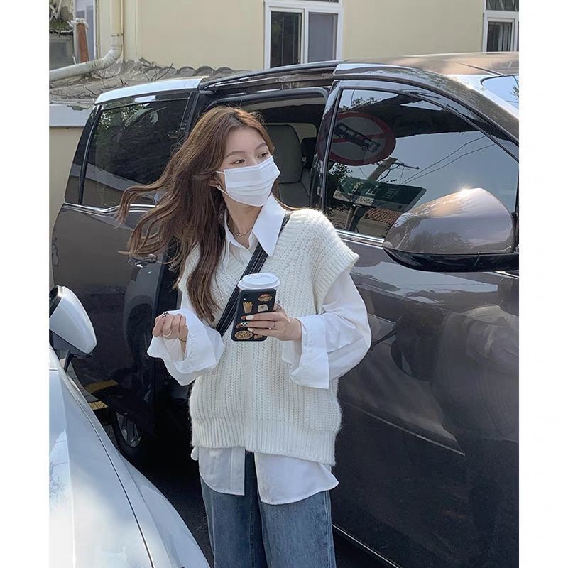 Áo Sweater Dệt Kim Cổ Chữ V Thời Trang Mùa Thu Cho Nữ 77