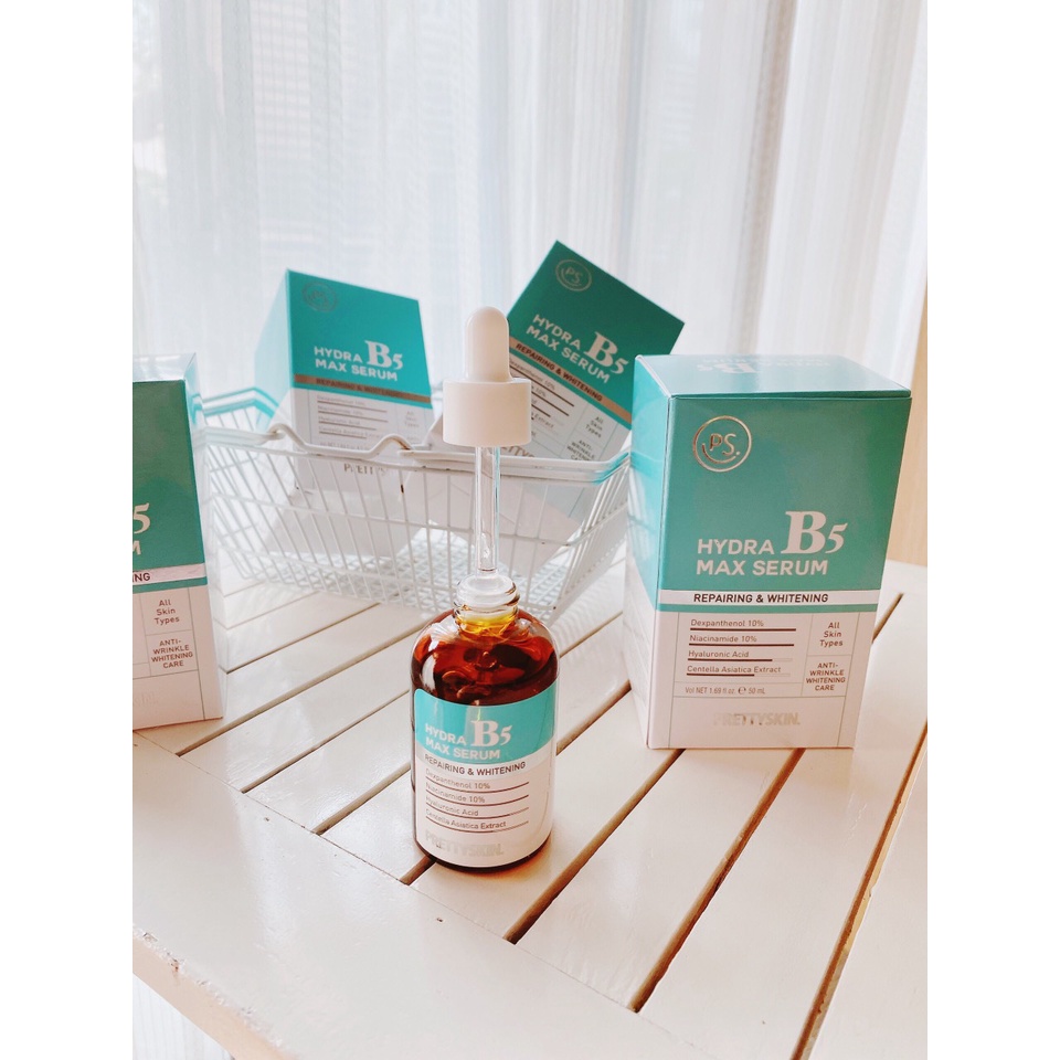 Tinh Chất Serum Phục Hồi, Dưỡng Trắng B5 Hydra B5 Max Serum Repairing &amp; Whitening Prettyskin Hàn Quốc 50ml
