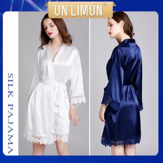 Áo Choàng Tắm UNLIMON B01F0152 Chất Liệu Lụa Cho Nữ