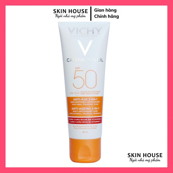 Kem Chống Nắng Ideal Vichy Capital Soleil Anti-Aging SPF50 PA+++UVA &amp; UVB 50ml