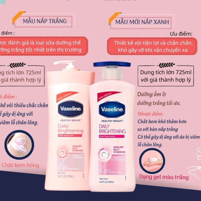 [725ml] SỮA DƯỠNG THỂ VASELINE HỒNG LÀM MỊN &amp;TRẮNG DA 725ML