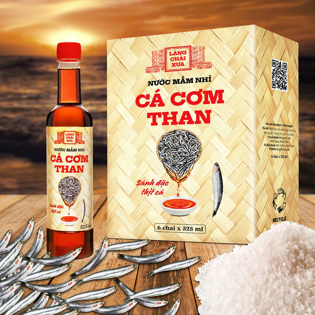 Nước mắm nhỉ Cá Cơm Than Làng Chài Xưa chai nhựa cao cấp 525ml/chai Đặc Biệt Thanh Dịu An toàn Tiết Kiệm