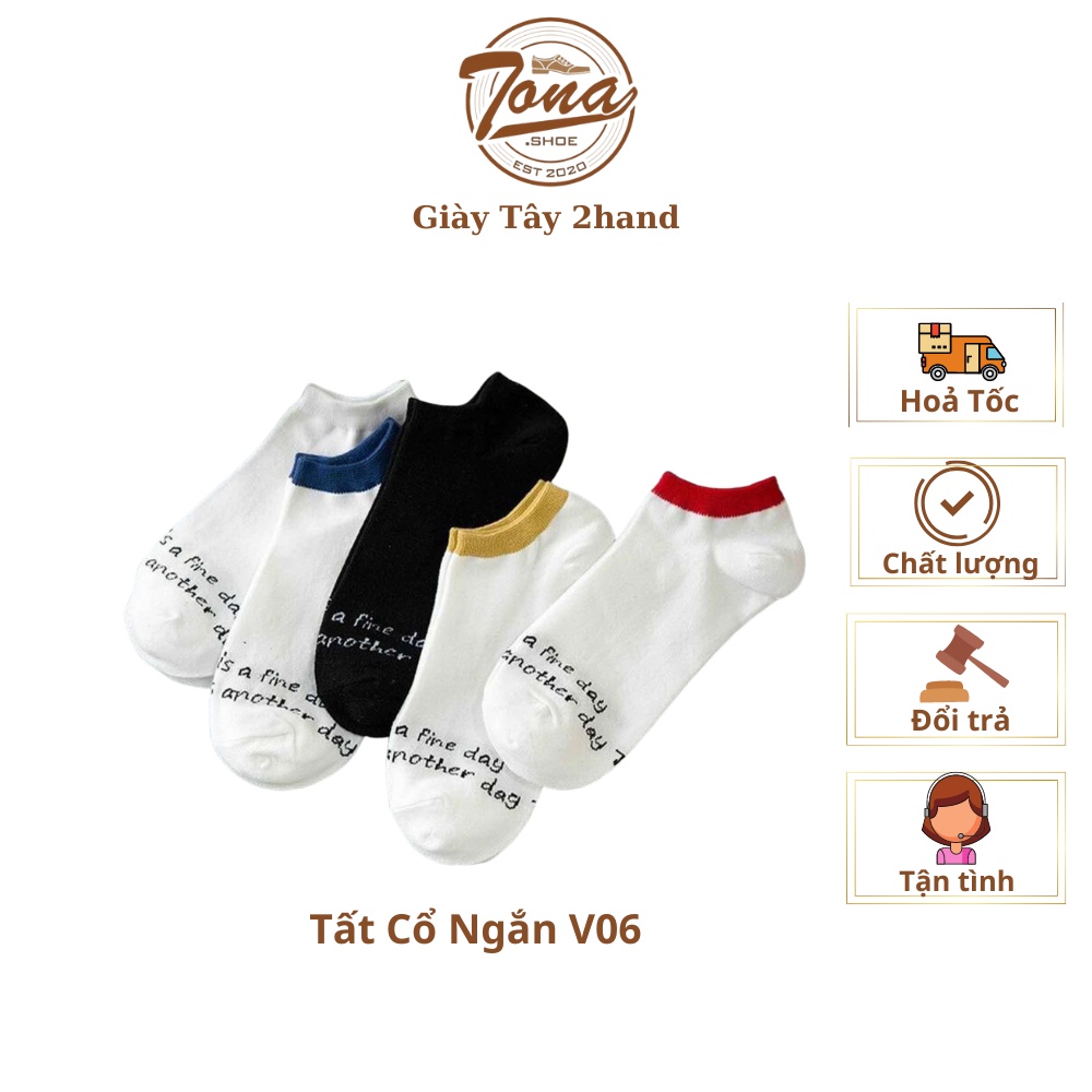 [Tonashoe] Tất Cổ Ngắn Hoạ Tiết Chữ Ký V06