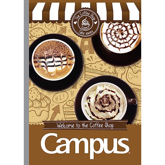 Vở kẻ ngang campus 120 trang COFFEE SHOP - Vở kẻ ngang có chấm - 01 quyển `