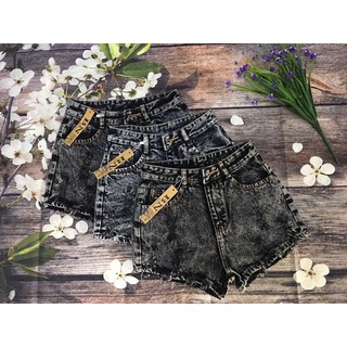 Quần short jean nữ màu đốm rách ảnh thật