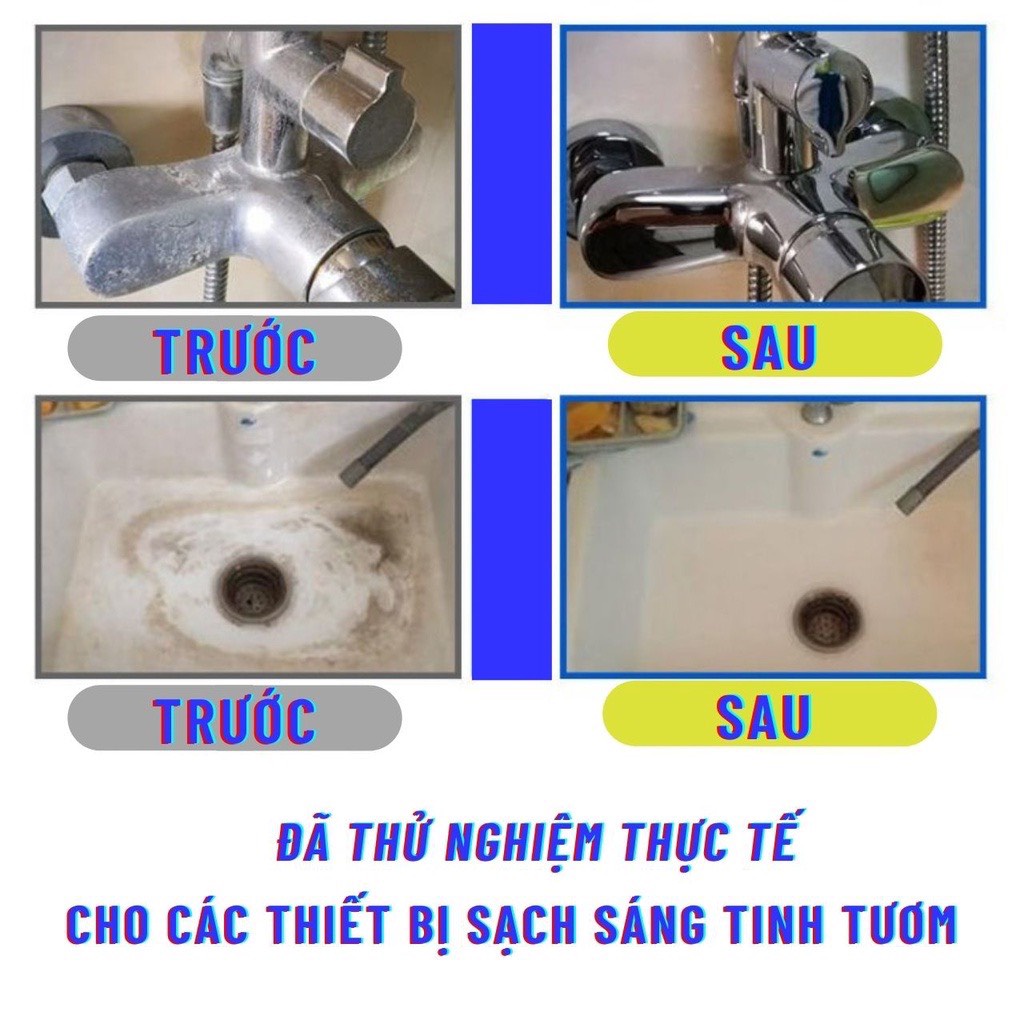 Xịt Tẩy Vệ Sinh Cặn Canxi Trên Vòi Sen, Bồn Rửa Mặt, Kính Nhà Tắm, Gạch Men Ố Màu, Giúp Nhà Tắm Của Bạn Luôn Sạch Sẽ