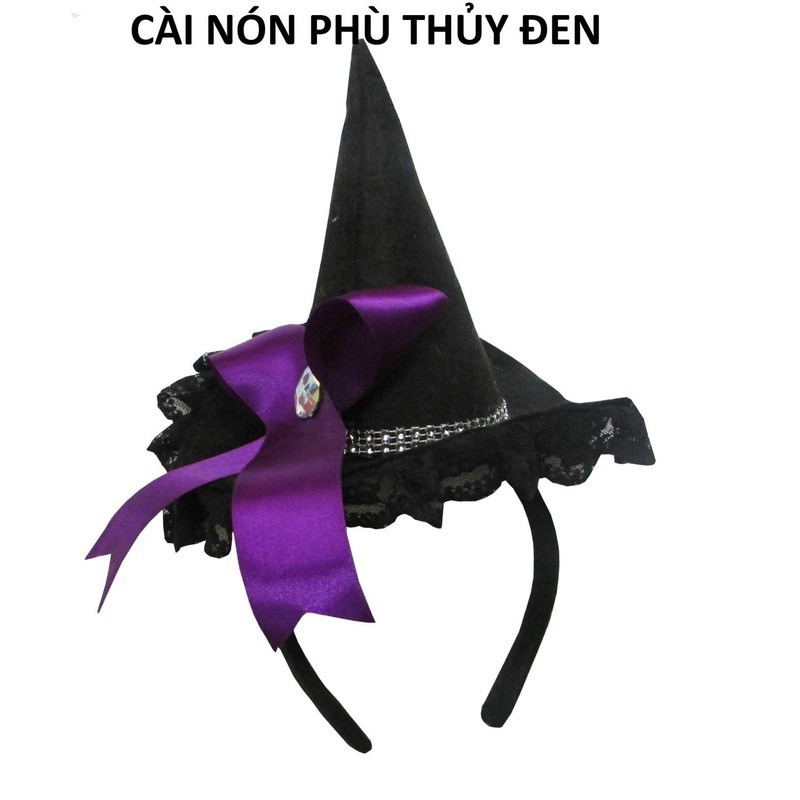 Băng đô cài tóc nón phù thủy - Phụ kiện hóa trang Halloween - Nhiều mẫu