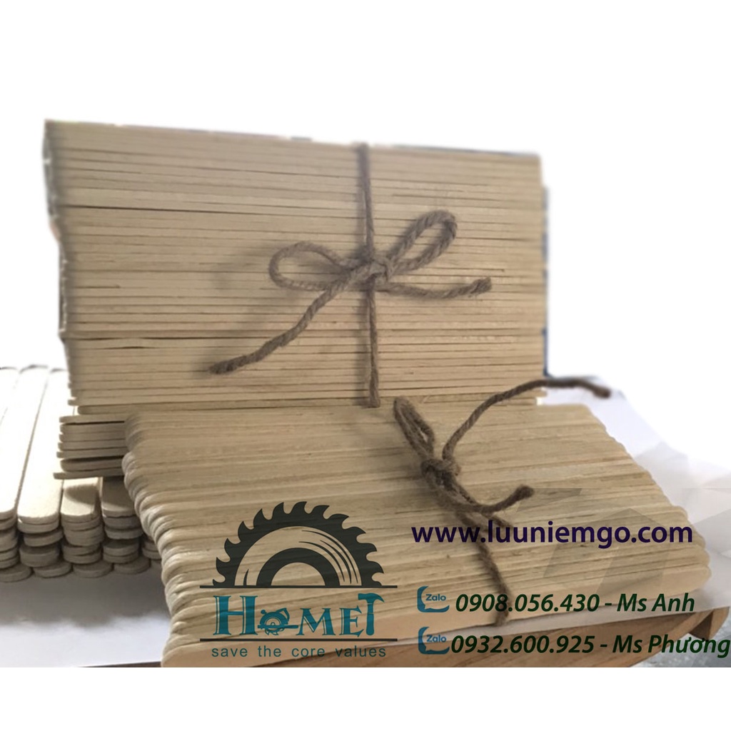 QUE KEM GỖ LÀM MÔ HÌNH - NGANG 1CM : 6.5CM/11.5CM/14.5CM
