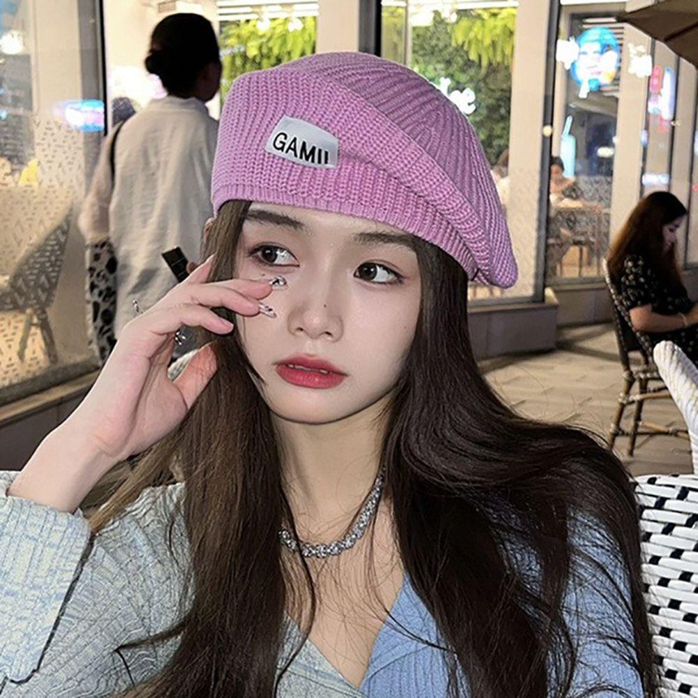 TWINKLE Mũ Beret Dệt Kim Màu Sắc Ngọt Ngào Thời Trang Thu Đông Cho Nữ