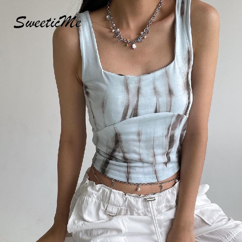Áo Tank Top Sát Nách Dáng Ôm In Họa Tiết Thời Trang 2022 Quyến Rũ Cho Nữ