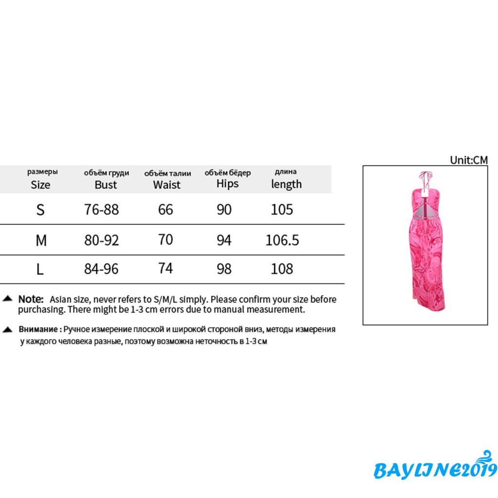 Đầm Dài Cổ Yếm Xẻ Tà Hở Lưng In Họa Tiết Hoa Quyến Rũ Cho Nữ