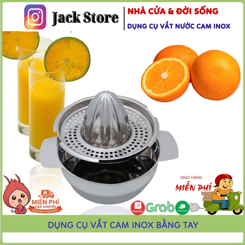 Dụng Cụ Vắt Cam Inox Tiện Dụng Tại Nhà, Nắp Vắt Cam Nhựa Việt Nhật Kèm Khay Đựng Nước Vắt