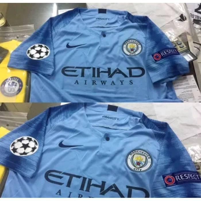 Áo Thun Rumi2857 Jersey Ball Manchester City Home 18 / 19 Grade Ori Plus Fullpatch Ucl