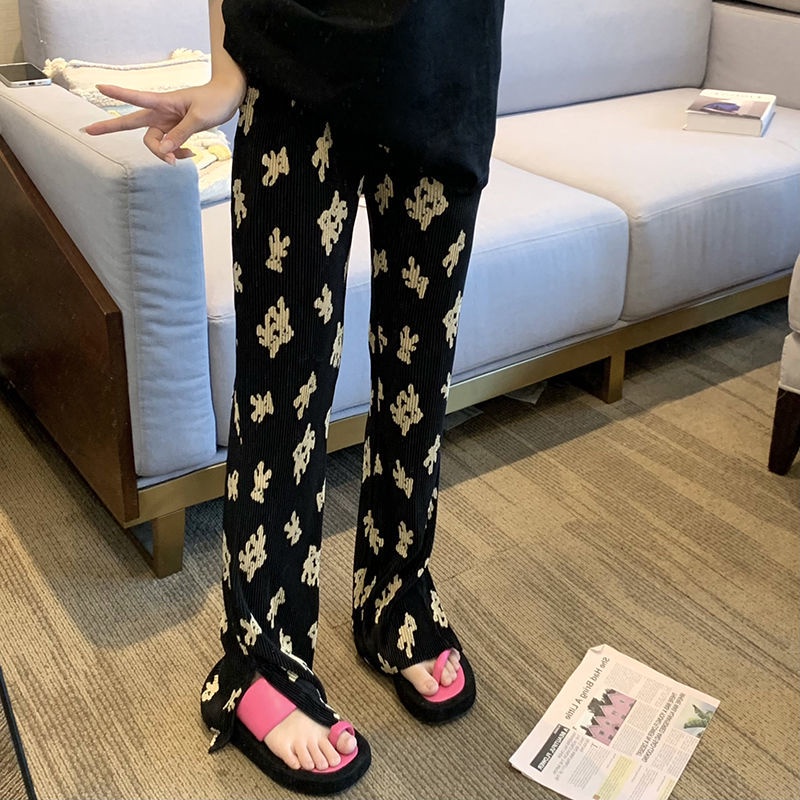 Jiashucheng Quần Dài Ống Rộng Dáng Suông Mỏng Mùa Hè Dễ Phối Đồ Cho Nữ