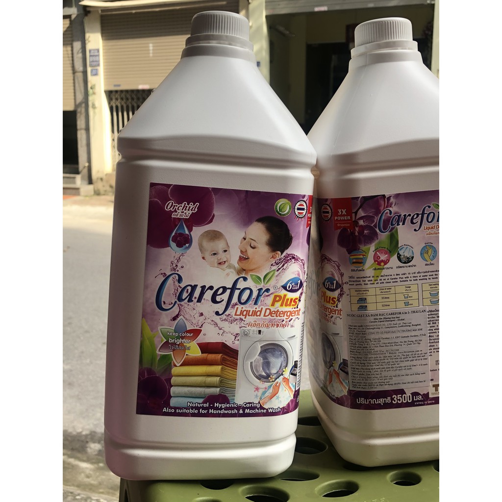 Nước giặt xả quần áo 6in1 CAREFOT THÁI LAN 3500ml siêu sạch, siêu thơm(Hàng công ty)