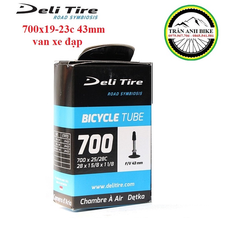 Săm ruột xe đạp dành cho vành 700 x 23c/25c/28c/32c/35c/40c xe đạp đua Deli Tire