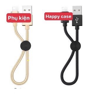 CÁP SẠC NGẮN X35 2.4A DÀI 25cm SẠC NHANH DÂY DÙ-Cáp IPtablet táo-MICRO USB-USB TYPE C