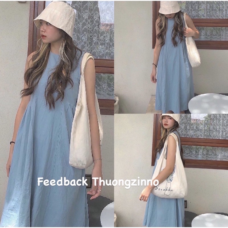 [Ảnh thật/Video] Váy babydoll cute chocopie xinh xắn Vát sát nách xếp li eo tạp độ bồng