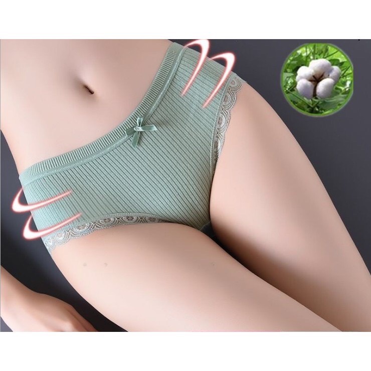 Combo 8 Quần Lót Cotton Tăm Phối Ren Thoáng Khí Thoải Mái Cho Nữ Quần Lót Nữ Mềm Mịn, Thấm Hút Mồ Hôi Mikoda QLN3