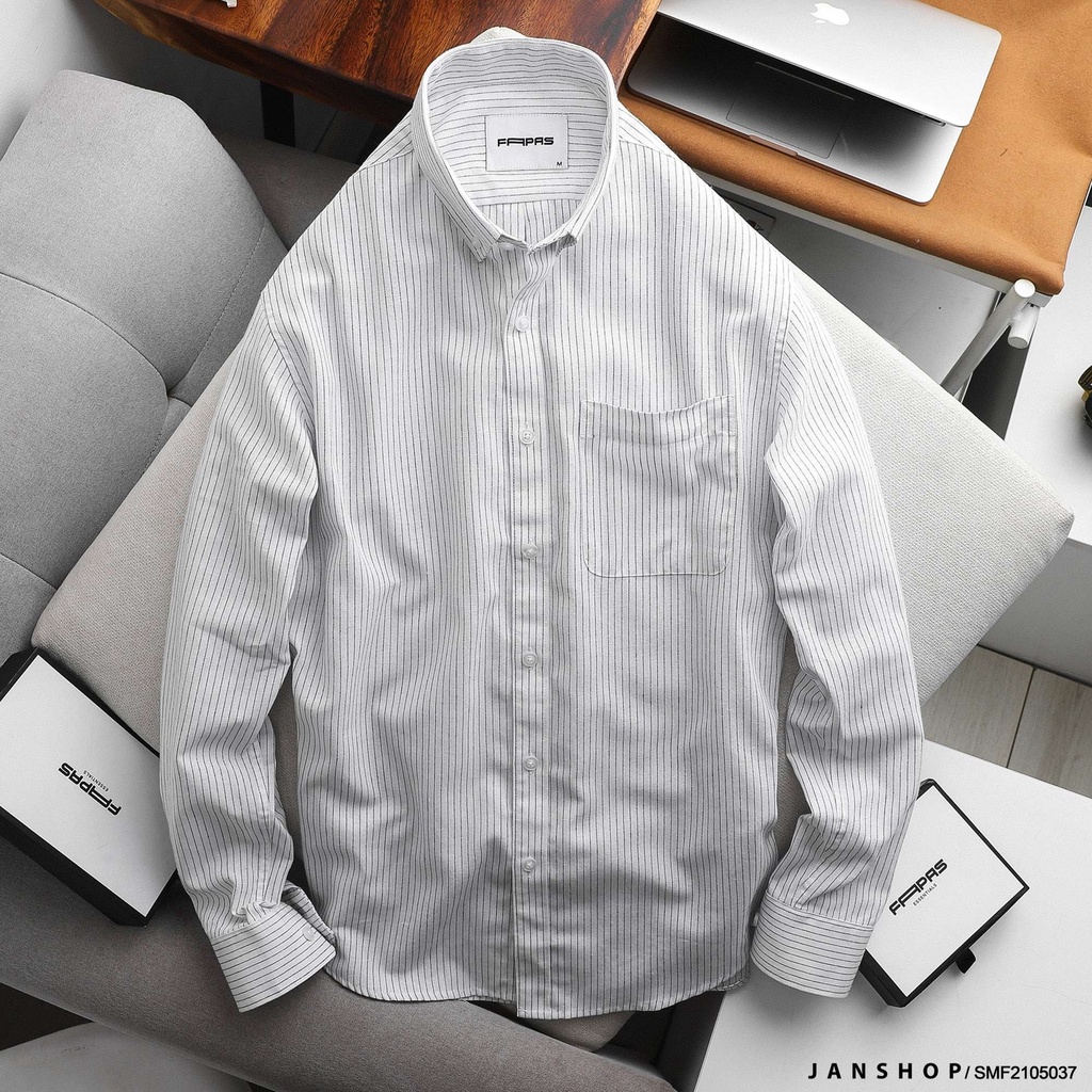 Áo Sơ Mi Nam Sọc Dọc Nhỏ Fapas Thanh Lịch Trẻ Trung, Công Sở, Văn Phòng | BigBuy360 - bigbuy360.vn