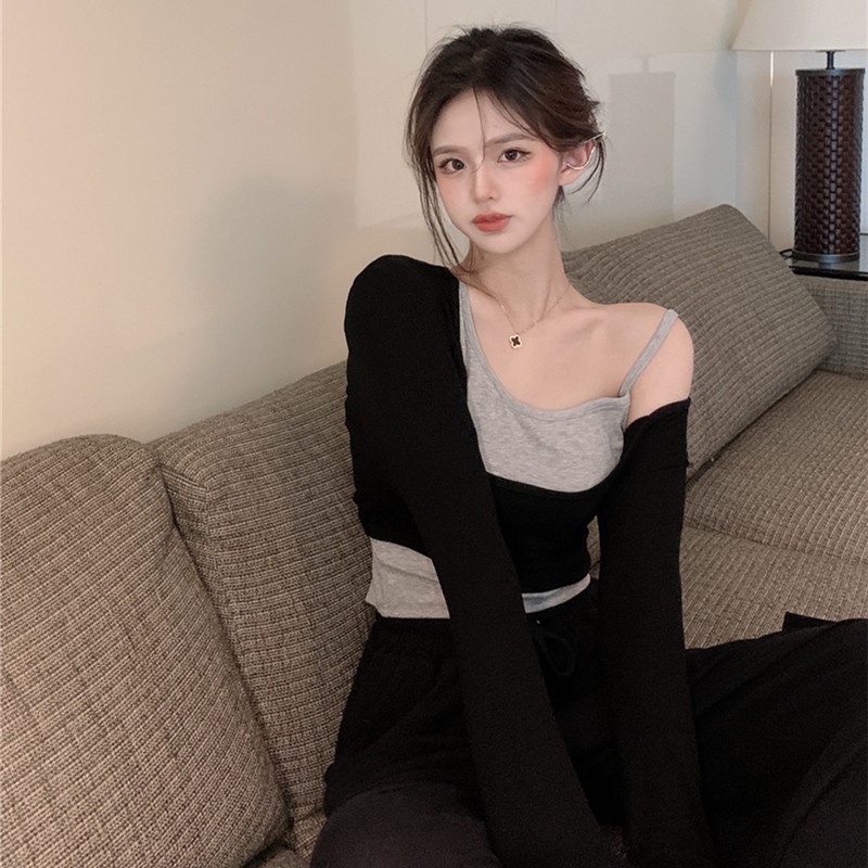 Áo Thun Dài Tay Thiết Kế Mỏng Quyến Rũ Thời Trang