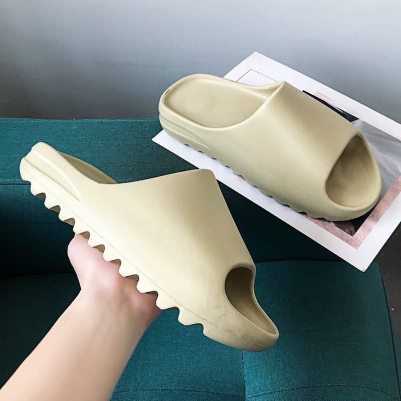 Dép nam nữ YZ slide hot 2021 êm và nhẹ màu kem trơn