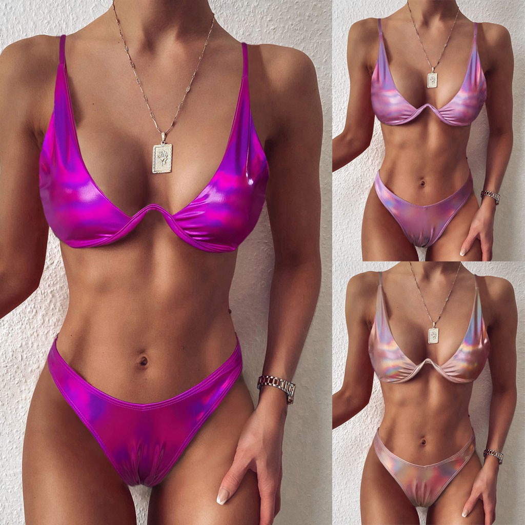 Bikini Nữ Màu Trơn Có Đệm Nâng Ngực