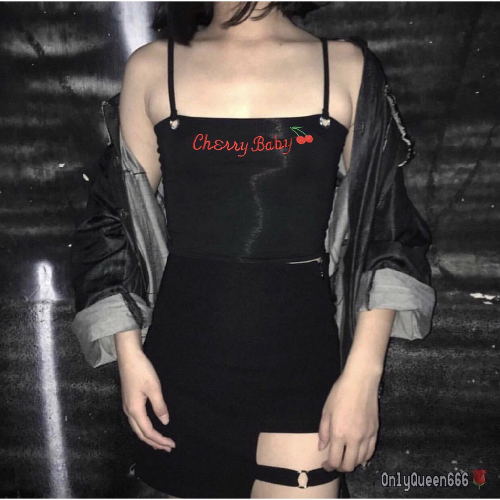 Áo 2 dây khoen Cherry baby cute xinh xắn