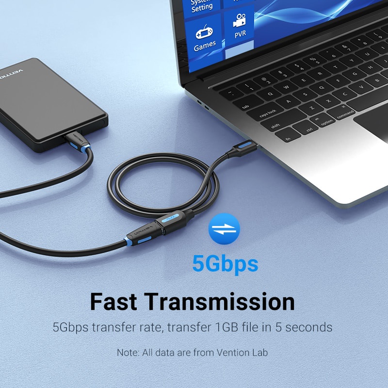 Dây Cáp Mở Rộng Vention USB 3.0 Cho TV SSD Xbox One Laptop USB 2.0