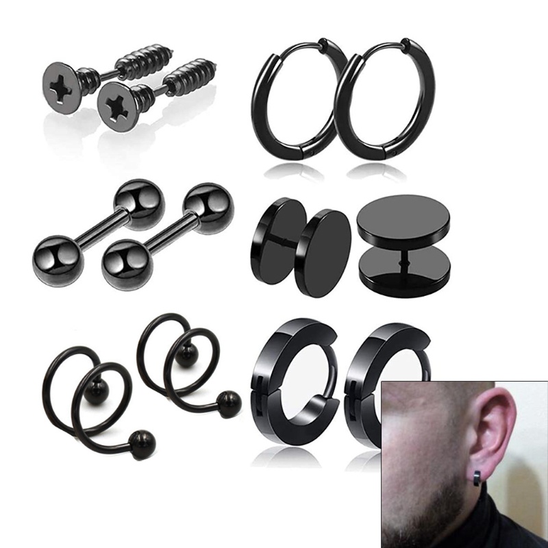 Bông Tai Tròn Bằng Thép Không Gỉ Không Gây Dị Ứng Thời Trang Cho Nam Và Nữ