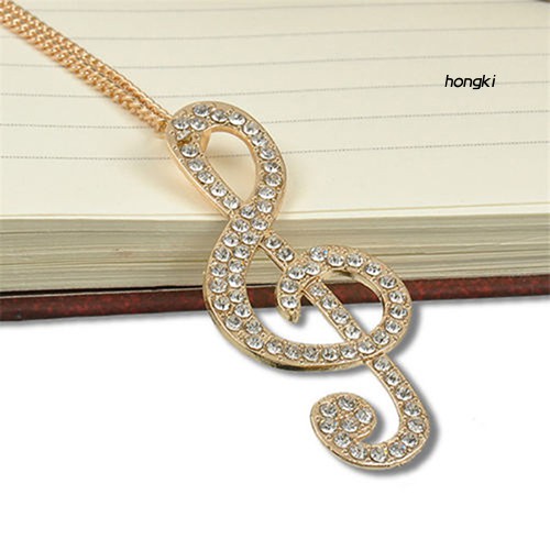 vòng cổ Hợp Kim Mặt Hình Nốt Nhạc Đính Đá Xinh Xắn