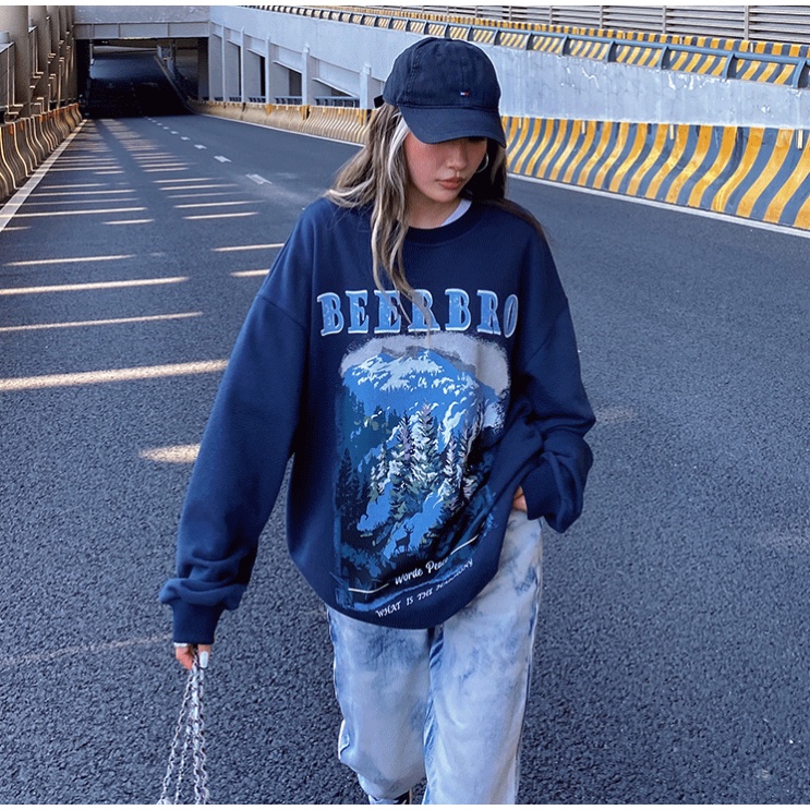 Áo tay dày thiết kế mỏng dáng rộng thời trang phong cách cổ điển dành cho nữ