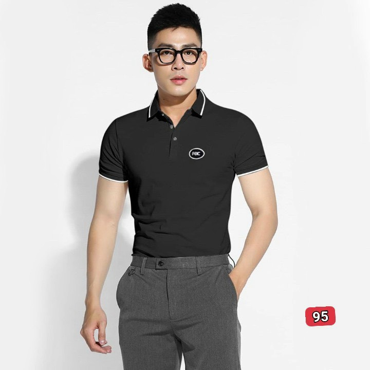 Áo thun nam cao cấp murad_fashion, áo polo màu đen tay ngắn có cổ thêu logo đẹp 2021 atn95