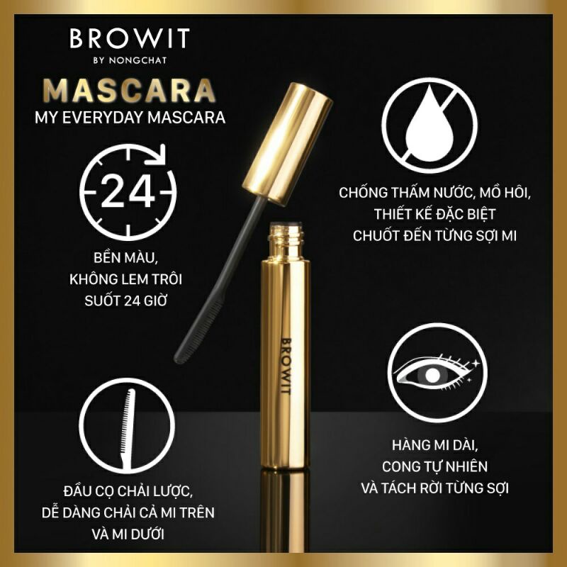 Mascara Browit Nongchat Thái Lan - Chuốt mi Nong Chat giúp Dày Dài Mi