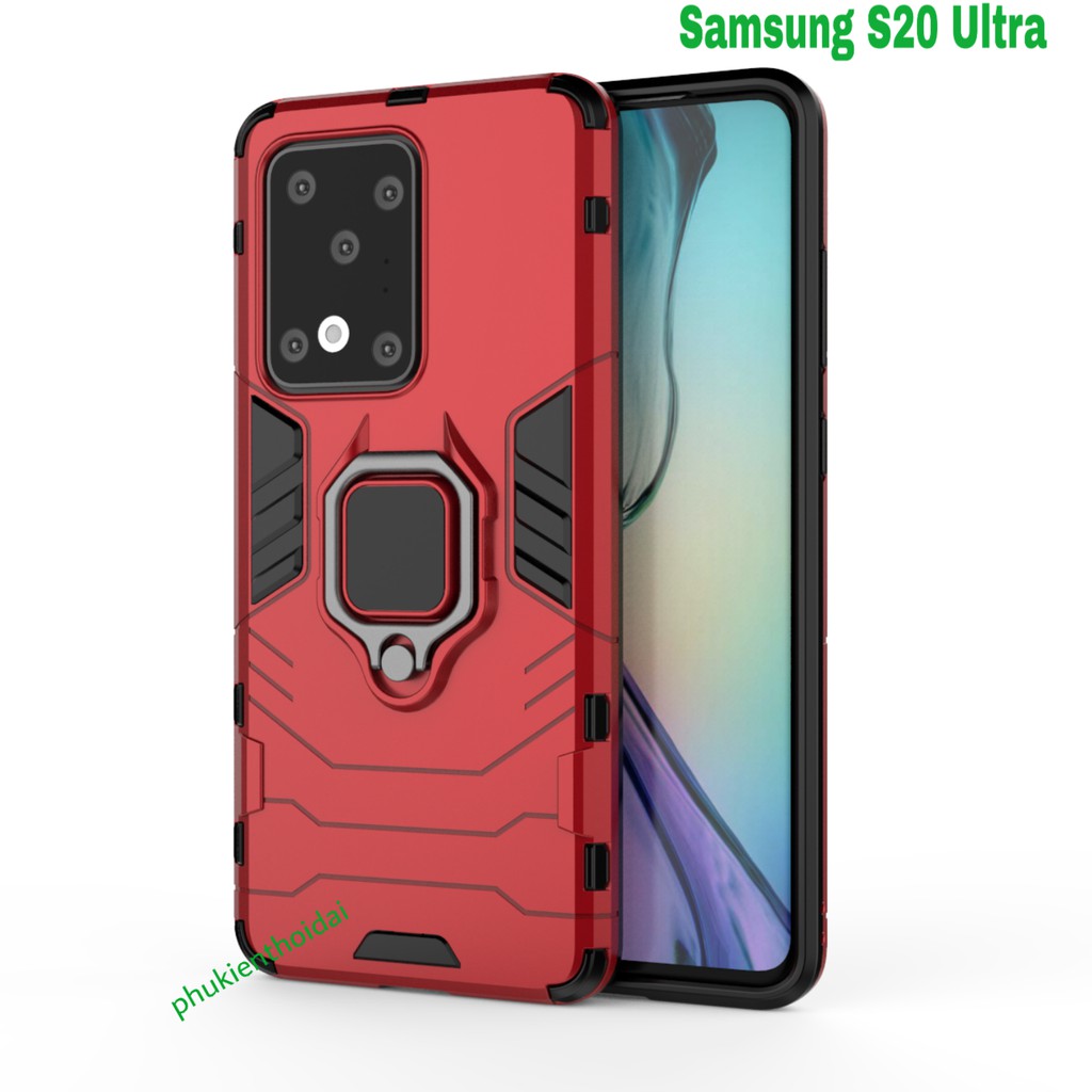 Ốp lưng Samsung S20 Ultra chống sốc Iron Man Iring cao cấp giá đỡ xem phim
