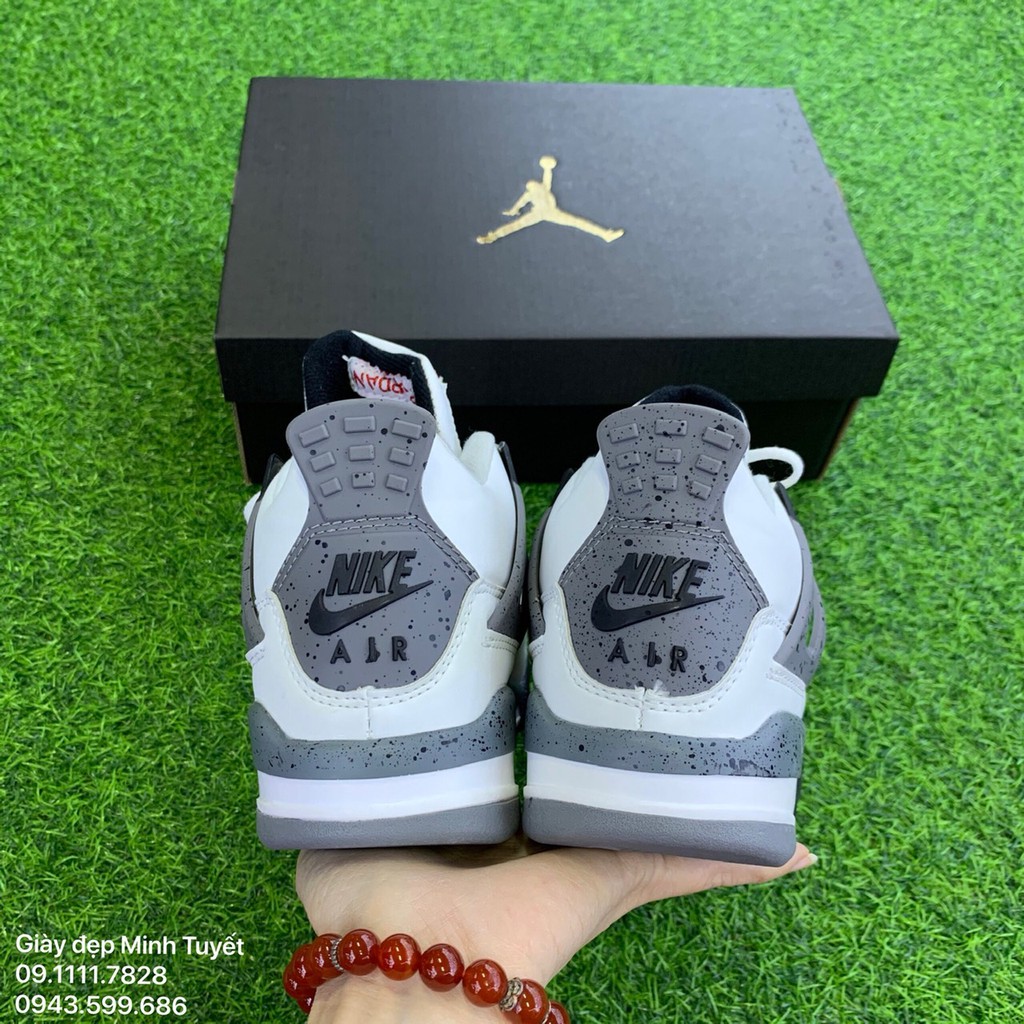 Giày Jordan-4 Trắng ghi Sneaker thể thao Nam Nữ chất lượng cao, giá rẻ tốt nhất thị trường Hà Nội - toàn quốc