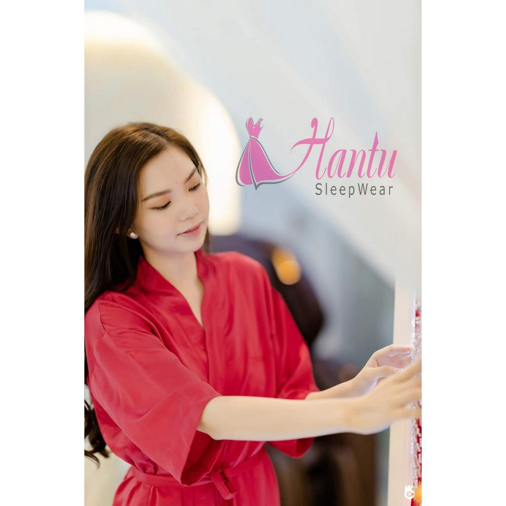 Set áo choàng kèm váy ngủ lụa cổ tim Hantu Sleepwear chụp hình phóng sự cưới ,make cô dâu nhiều màu ,đủ size
