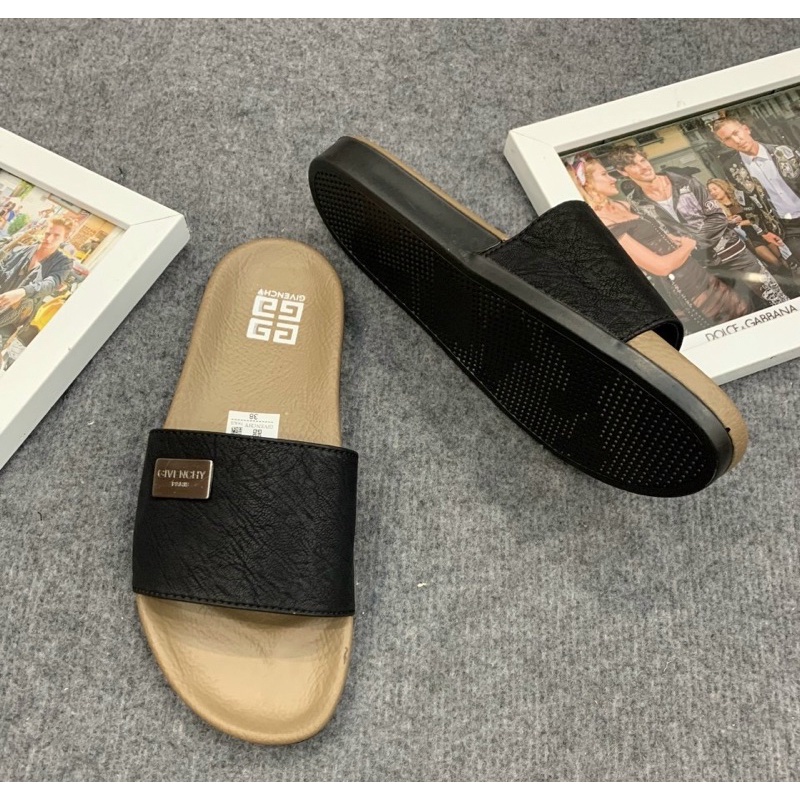 Dép quai ngang gyvenchy thời trang nam có hoạ tiết đơn giản, Dép da phong cách trẻ trung lịch sự btshop từ 38 đến 42